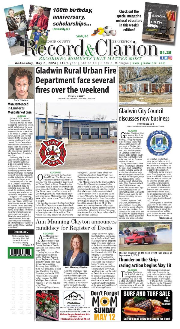 Gladwin County Record & Beaverton Clarion e-Edition